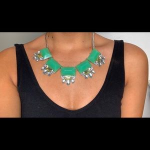 Seafoam green statement necklace